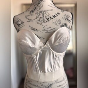 wonderbra corset bra white satin 34B